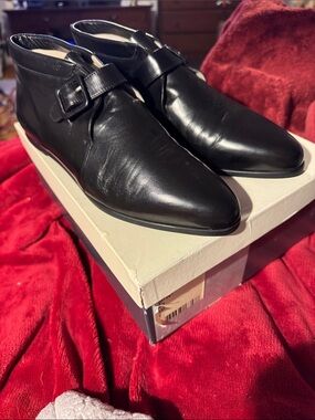 Bally Gatsby Vintage Women’s Black Nappa Leather Monk Strap Dress Booties